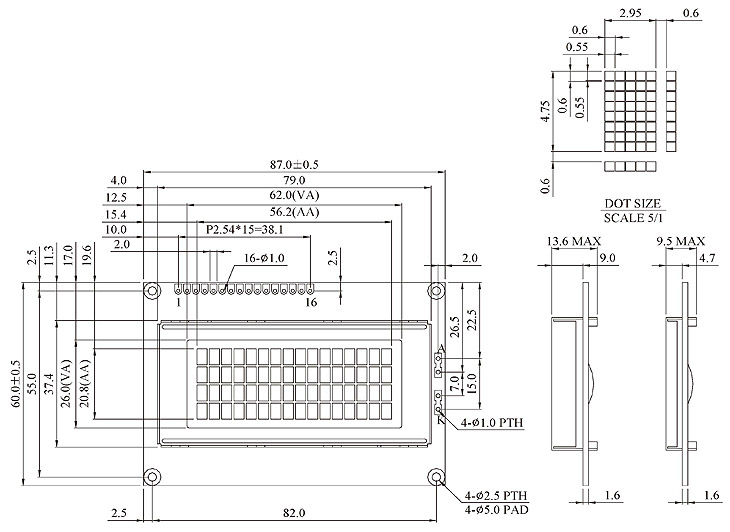 16x4 Character LCD, 16x4 LCD Display