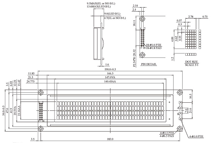 40x4 Character LCD, 40x4 LCD Display