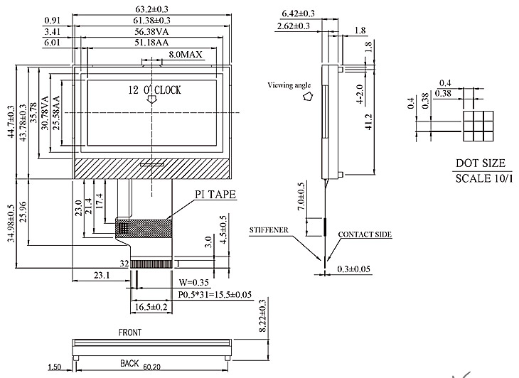 COG LCD Modules - VO12864R