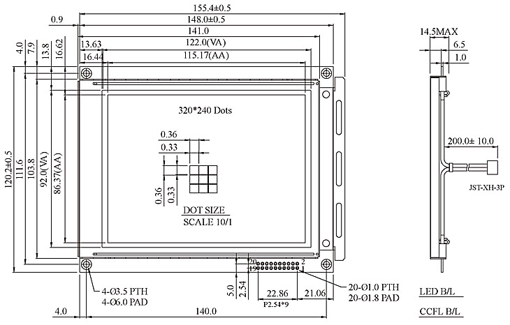320x240 Graphic LCD, Graphic LCD 320x240