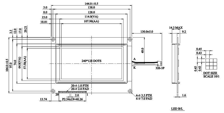 240x128 Graphic LCD