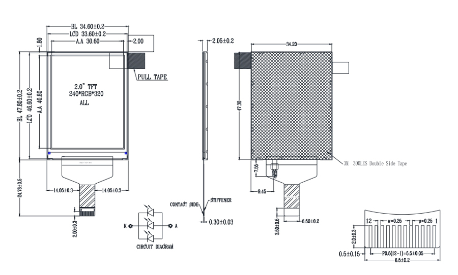 2.0 Inch VT020D TFT Module