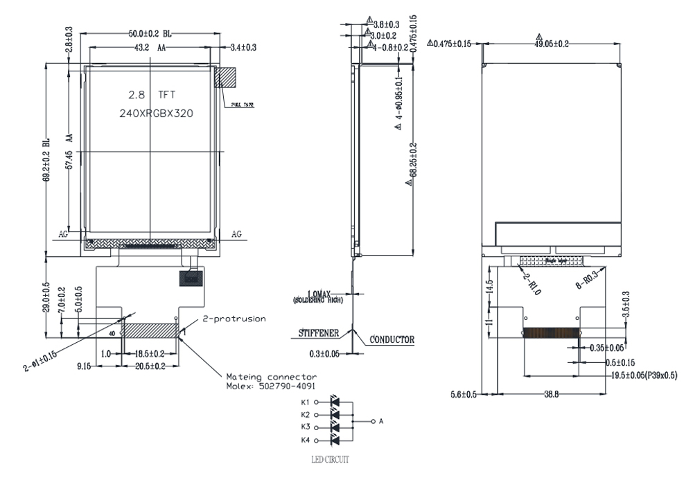 2.8 Inch VT028K TFT Module